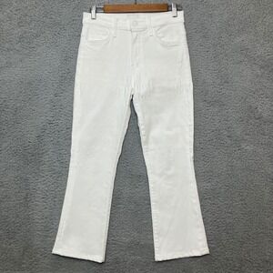 Mother The Insider Crop Step Fray Jeans Women 27 White Fairest Of Them All Ankle